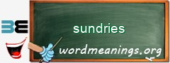 WordMeaning blackboard for sundries